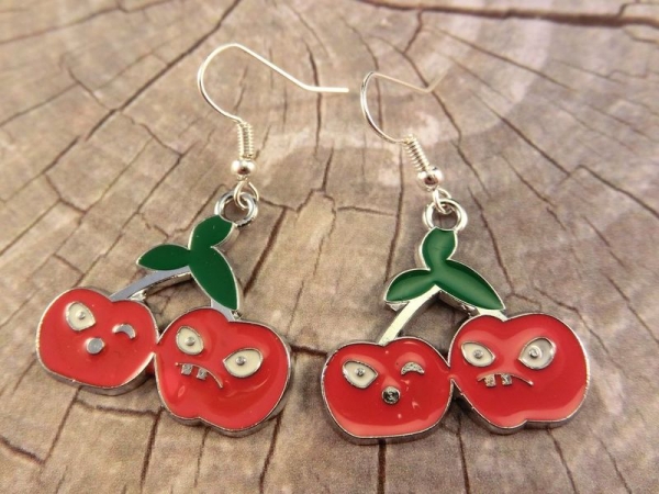 Kirsche mit Gesicht Ohrringe Face